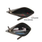 DORIS&JACKY Leather Wristlet Clutch Purse for Women Large Slim Phone Pouch Bag With Detachable Strap (Grey)