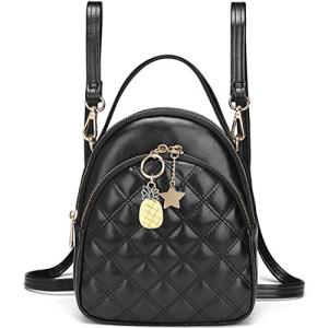 Mini Backpack Purse,VONXURY Fashion Small Leather Quilt Backpack Convertible Casual Travel Daypack for Women Ladies
