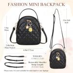 Mini Backpack Purse,VONXURY Fashion Small Leather Quilt Backpack Convertible Casual Travel Daypack for Women Ladies