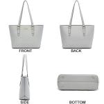 Handbags for Women Large Tote Shoulder Bags Top Handle Satchel Purses Wallet set 2pcs Grey