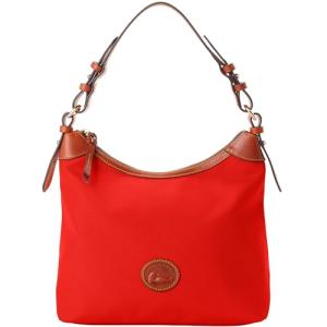 Dooney & Bourke Women's Large Erica Shoulder Bag in Nylon, with Adjustable and Detachable Shoulder Strap, Red