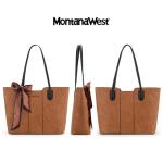 Montana West Tote Bags for Women Medium Top Handle Satchel Purses Large Shoulder Handbag Hobo Bags Brown MWC-323BR