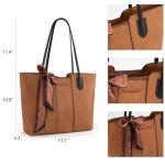 Montana West Tote Bags for Women Medium Top Handle Satchel Purses Large Shoulder Handbag Hobo Bags Brown MWC-323BR