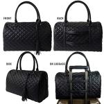 Luxurious Quilted Weekender Duffle Bag in Black
