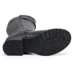 GLOBALWIN Women's Black Quilted Knee High Boots Low Heel Comfortable Fashion Dressy Riding Boots For Women Size 8M