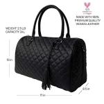 Luxurious Quilted Weekender Duffle Bag in Black