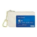 Mossruta Premium Genuine Full Grain Leather Mini Coin Purse Keychain Pouch Card Holder for Men Women (Beige Quilted - LG)