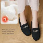 DeYashopin Women's Loafer Shoes Leisure Slip On Work Shoes Comfort Walking Flats Winter Black 7.5