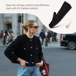 DeYashopin Women's Loafer Shoes Leisure Slip On Work Shoes Comfort Walking Flats Winter Black 7.5