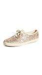 Keds Women's Champion Glitter Sneaker, Gold, 9.5