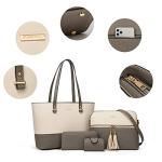 Women Fashion Handbags Wallet Tote Bag Shoulder Bag Top Handle Satchel Purse Set 4pcs