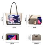 Women Fashion Handbags Wallet Tote Bag Shoulder Bag Top Handle Satchel Purse Set 4pcs