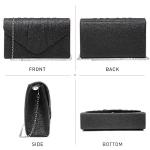 Dasein Women Glistening Evening Bags Pleated Clutch Handbags Wedding Purses Cocktail Prom Hand Pouch Black