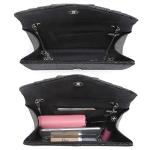 Dasein Women Glistening Evening Bags Pleated Clutch Handbags Wedding Purses Cocktail Prom Hand Pouch Black