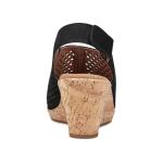 Rockport Women's Briah PERF Sling Wedge Sandal, black nubuck, 11 M US