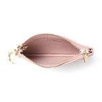 Daisy Rose Keychain Pouch & Coin Purse with Clasp, Luxury PU Vegan Leather - Pink Snake