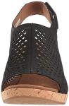 Rockport Women's Briah PERF Sling Wedge Sandal, black nubuck, 11 M US