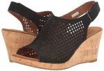 Rockport Women's Briah PERF Sling Wedge Sandal, black nubuck, 11 M US