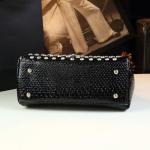 Luxury Fashion Diamonds Bag For Women Leather Top Handle Satchel Handbags Clip Rhinestone Purses Tote Shoulder Crossbody Bags (Black 2)