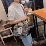 Luxury Fashion Diamonds Bag For Women Leather Top Handle Satchel Handbags Clip Rhinestone Purses Tote Shoulder Crossbody Bags (Black 2)