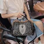 Luxury Fashion Diamonds Bag For Women Leather Top Handle Satchel Handbags Clip Rhinestone Purses Tote Shoulder Crossbody Bags (Black 2)
