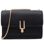 Crossbody Bags for Women Leather Cross Body Purses Cute Color-Block Designer Handbags Shoulder Bag Medium Size Black