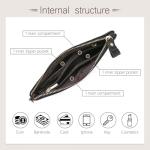 imeetu Women's Black Leather Wristlet Clutch Purse