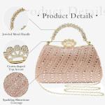 Rhinestone Clutch Purses for Women Formal Evening Bag Sparkly Diamond Handbag for Cocktail Prom Party Wedding (Champagne)