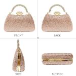 Rhinestone Clutch Purses for Women Formal Evening Bag Sparkly Diamond Handbag for Cocktail Prom Party Wedding (Champagne)