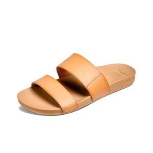 Reef Cushion Vista Womens Fashion Slide Sandal, Vegan Leather Strap, Ultra Soft Cushion Footbed, Natural, 9