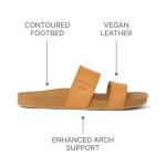 Reef Cushion Vista Womens Fashion Slide Sandal, Vegan Leather Strap, Ultra Soft Cushion Footbed, Natural, 9