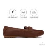 Nautica Woman Flat Loafers Designer Vegan Leather Penny Shoes Slip On - Soft, Durable and Flexible Luxury Resistant Feel Lightweight & Comfortable Everyday Moccasins-Nelms-Tan-7.5