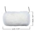 LA CARRIE Faux Fur Hand Muffs Women Winter Warmer Fuzzy Pouch Furry Plush Muffler Wedding Girl Kids Elegant Luxury Chic(White with Pocket)