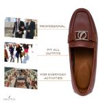 Nautica Woman Flat Loafers Designer Vegan Leather Penny Shoes Slip On - Soft, Durable and Flexible Luxury Resistant Feel Lightweight & Comfortable Everyday Moccasins-Nelms-Tan-7.5