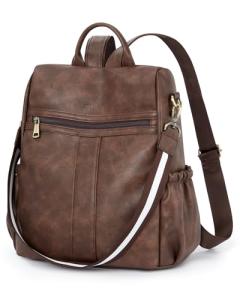 Missnine Backpack Purse for Women, PU Leather Anti-theft Backpack, Ladies Convertible Satchel Bags, Shoulder Bag for Travel, Work, Trip, Coffee