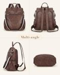 Missnine Backpack Purse for Women, PU Leather Anti-theft Backpack, Ladies Convertible Satchel Bags, Shoulder Bag for Travel, Work, Trip, Coffee