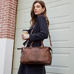 Iswee Shoulder Bag Satchel Purses Vintage Leather Handbags for Women Luxury Tote Purse Large Crossbody Bags Hobo (Coffee)