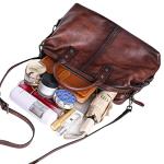 Iswee Shoulder Bag Satchel Purses Vintage Leather Handbags for Women Luxury Tote Purse Large Crossbody Bags Hobo (Coffee)