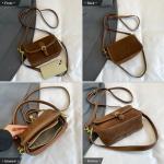 POAPRRD Suede Crossbody Bags for Women Small Suede Purse Retro Shoulder Bag Handbag with Two Straps (Coffee)