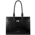 BOSTANTEN Leather Briefcase for Women Vintage 15.6 inch Laptop Bag for Women Business Shoulder Handbag Black