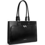 BOSTANTEN Leather Briefcase for Women Vintage 15.6 inch Laptop Bag for Women Business Shoulder Handbag Black