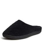 Dearfoams womens Leslie Quilted Terry Clog Slipper, Black Multi, X-Large Wide US