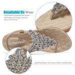 HARENCE Womens Summer Flats Sandals: Casual Bohemian Dressy Thong Flat Shoes Comfortable Slip on Elastic Ankle Strap Beach Sandal