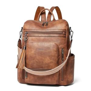 Shrrie Vegan Leather Laptop Backpack for Women 15.6 inch Work Backpack Fashion Travel Backpack Purse for Travel College Work