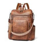 Shrrie Vegan Leather Laptop Backpack for Women 15.6 inch Work Backpack Fashion Travel Backpack Purse for Travel College Work