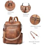 Shrrie Vegan Leather Laptop Backpack for Women 15.6 inch Work Backpack Fashion Travel Backpack Purse for Travel College Work