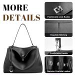 Genuine Leather Tote Bag for Women: Fashion Shoulder Handbag Ladies Top-handle Satchel Purse for Ladies (X Large Black)