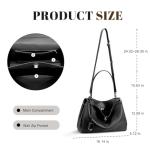 Genuine Leather Tote Bag for Women: Fashion Shoulder Handbag Ladies Top-handle Satchel Purse for Ladies (X Large Black)
