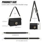 Travistar Small Crossbody Bags for Women - Leather Trendy Cross Body Purse Black Shoulder Bag Elegant Satchel Handbags Designer Evening Clutch Purses with 2 Straps Clutch Purses with 2 Straps