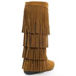 V-Luxury Womens 28-Mudd55 Closed Toe Mid Calf Knee High Mocassin Flat Boot,Rust,9